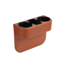 wholesale multifunctional car console box with cup holder leather seat car gap filler organizer